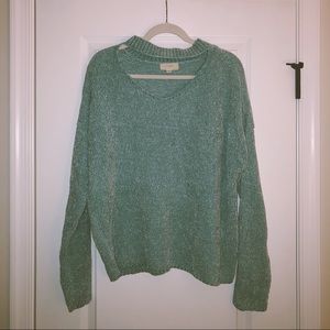 crew neck/choker style mint green sweater